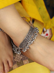 Vaishnavi Designer Oxidised Silver Anklet